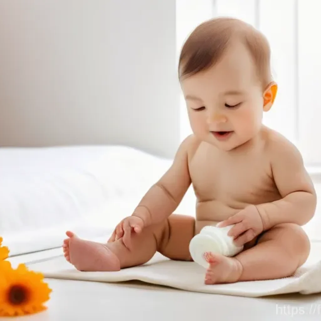 신생아 간호 - **Prompt:** A loving parent, with a gentle smile, is tenderly massaging their baby's legs and tummy ...