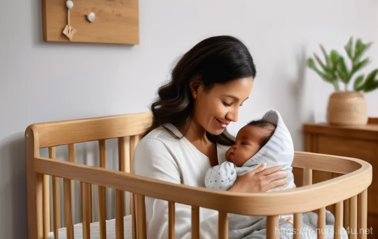 신생아 간호 - **Prompt:** A cheerful young mother is gently carrying her baby in a beautiful, ergonomic baby wrap....