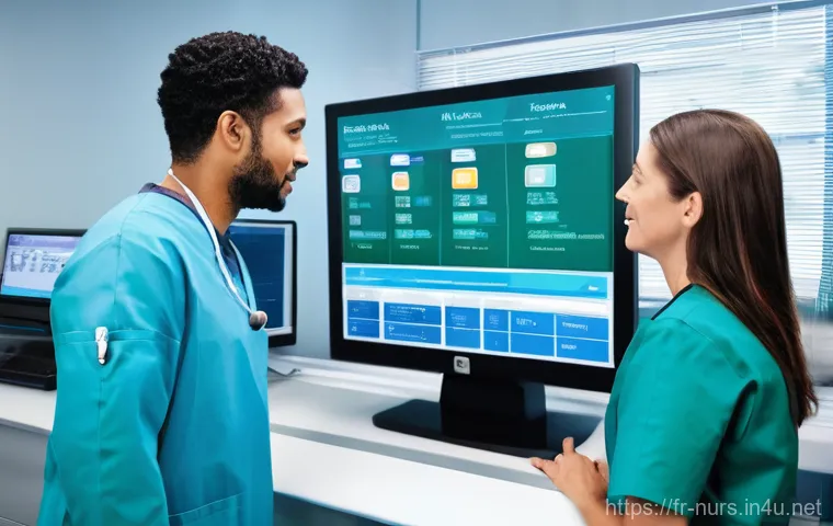 디지털 헬스케어와 간호 - **Prompt 2: Telemedicine Bridging Distances**
    "A male nurse, in his 40s, with a focused yet appr...